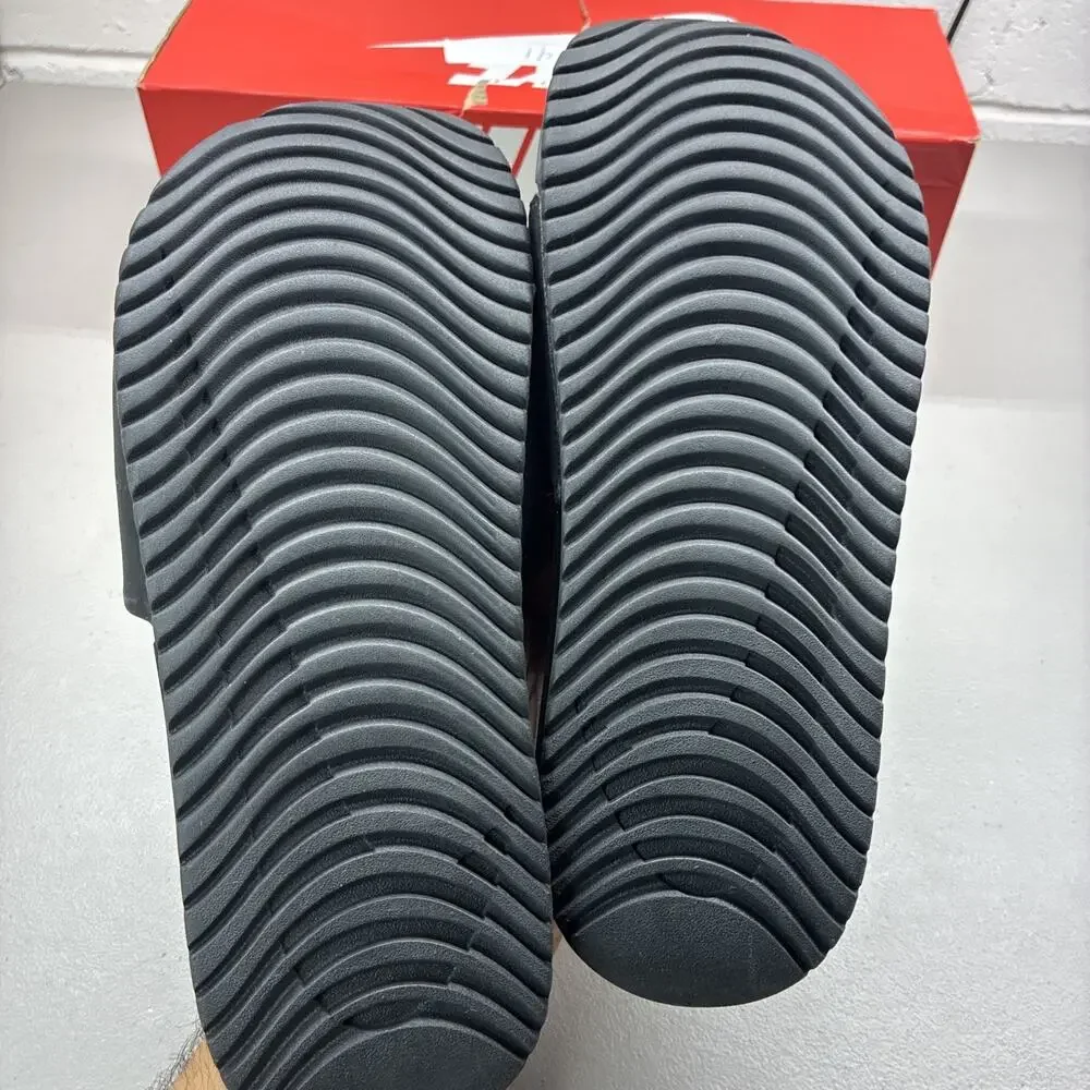 Nike Kawa Slide (GS) Sandals Slides Slip-On Black Gold Boys Size 7 NEW WITH Box